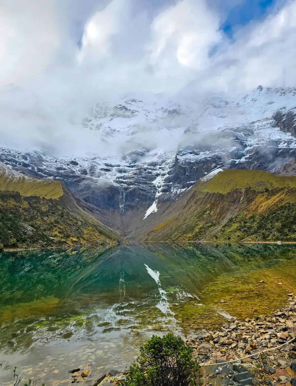 Humantay Lake below the Humantay glacier, on the Salkantay trek route