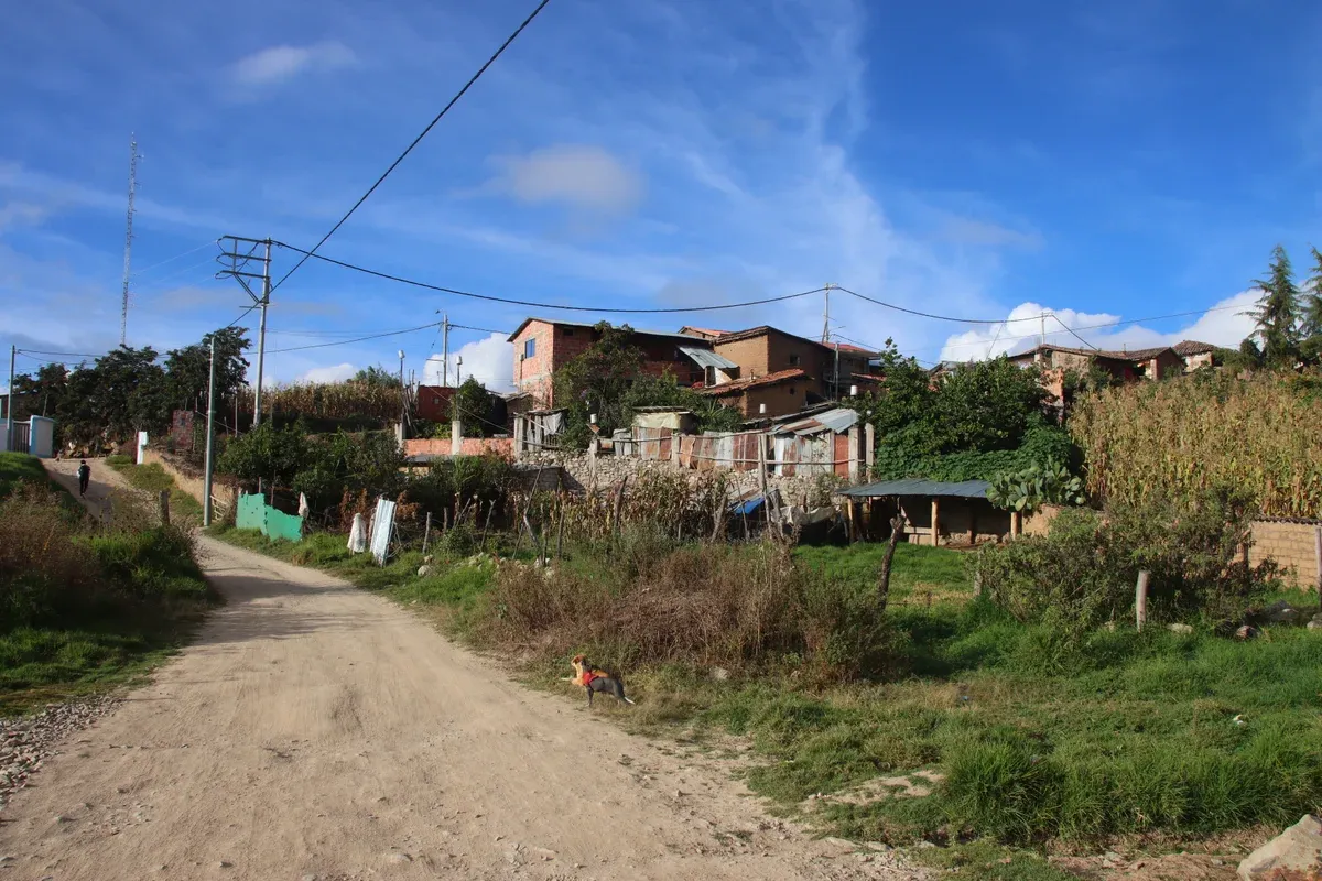 A street on the edge of Mollepata, on the Salkantay trek route